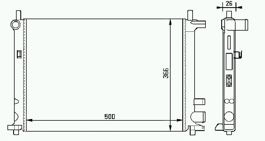 РАДИАТОР ДВИГАТЕЛЯ RA62053