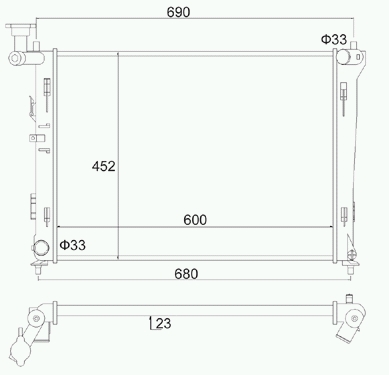 РАДИАТОР ОХЛАЖДЕНИЯ RA67075