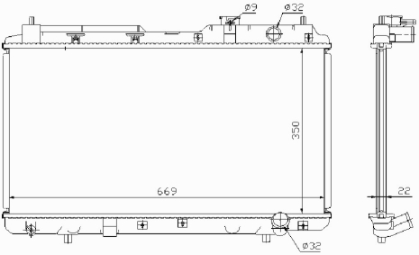 РАДИАТОР ДВИГАТЕЛЯ RA68101A